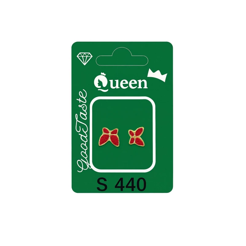 Queen Medical-Grade Stud Earrings – Pair, Hypoallergenic Surgical Steel & Gold-Plated, Secure - Queen