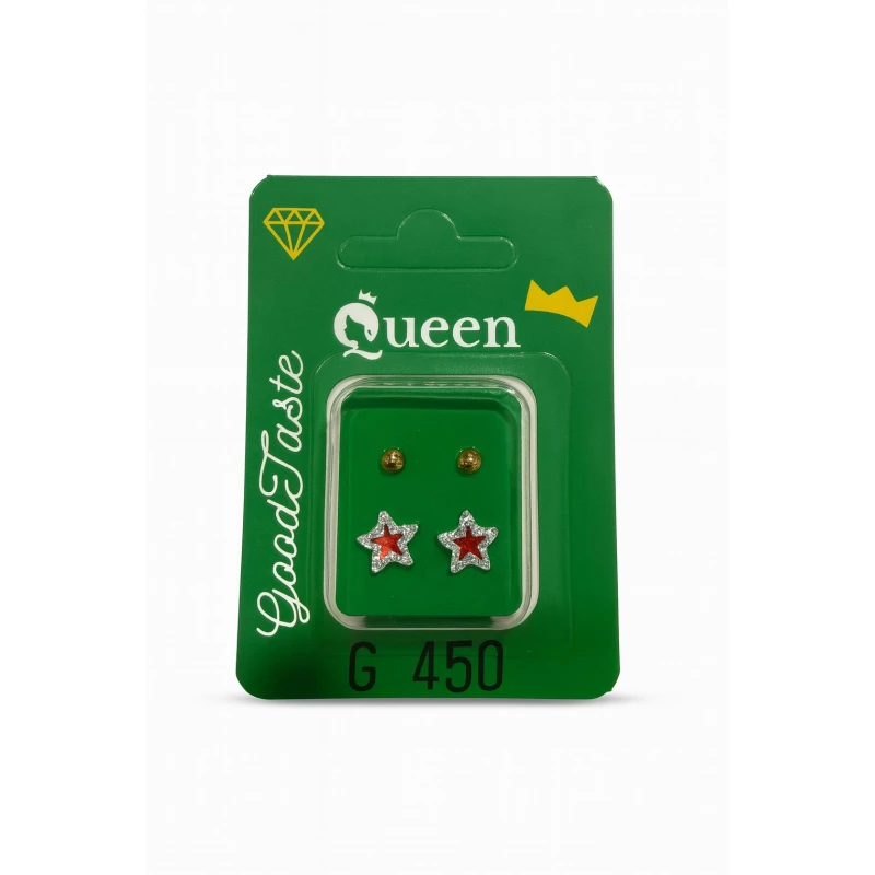 Queen Medical-Grade Stud Earrings – 2 Pairs, Hypoallergenic Surgical Steel & Gold-Plated, Secure - Queen