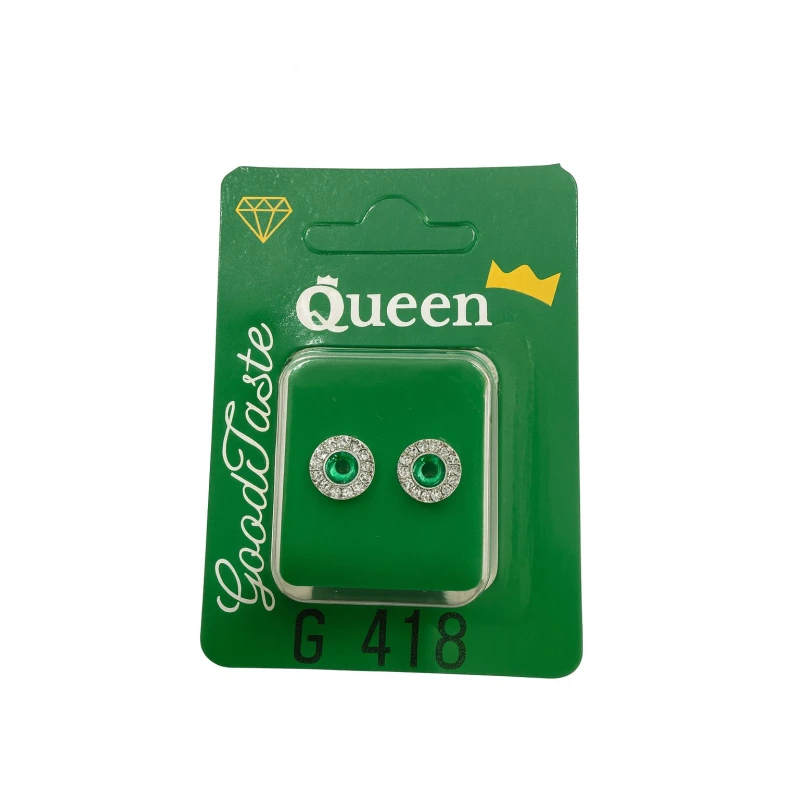 Queen Medical-Grade Stud Earrings –1 Pair, Hypoallergenic Surgical Steel & Gold-Plated, Secure - Queen