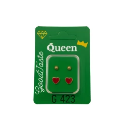 Queen Medical-Grade Stud Earrings –2 Pairs, Hypoallergenic Surgical Steel & Gold-Plated, Secure