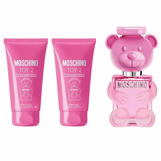 Moschino Toy 2 Bubble Gum Gift Set for Women, Eau de Toilette, Shower Gel, and Body Lotion, 3 Piece Set Moschino Toy 2 Bubble Gum Gift Set for Women, Eau de Toilette, Shower Gel, and Body Lotion, 3 Piece Set