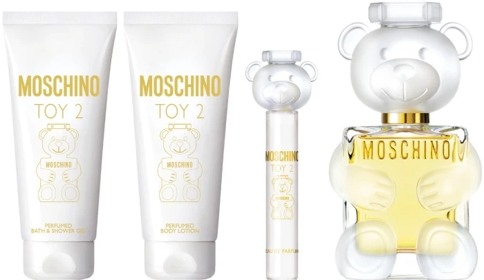 مجموعة عطر موسكينو توي 2 للنساء، عطر 100 مل، 10 مل، لوشن للجسم، جل استحمام - موسكينو