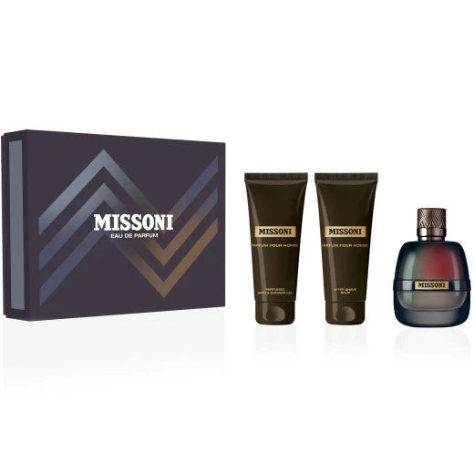 Missoni Pour Homme Men's Fragrance Gift Set, Eau De Parfum, Shower Gel, After Shave, Italy Missoni Pour Homme Men's Fragrance Gift Set, Eau De Parfum, Shower Gel, After Shave, Italy