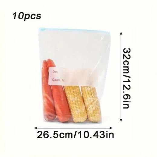 Reusable Freezer Bags Leak Proof Zipper Lock 15 Pieces - K store - Image 6