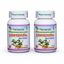 Planet Ayurveda Ashwagandha Supplement 60 Capsules, Stress Relief, Natural Herbal Formula x 2 Packs