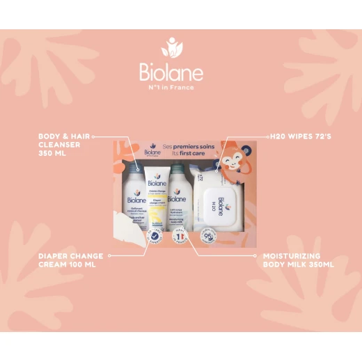 Biolane Baby Basic Care Kit, Diaper Change Cream, H2O Wipes, Cleansing Gel, Moisturizing Milk - Biolane - Image 10