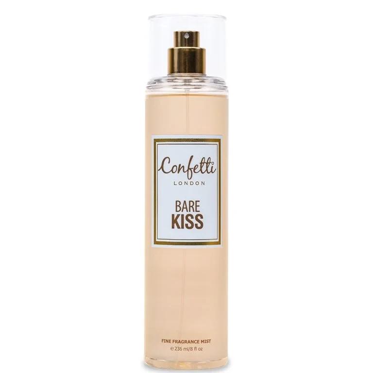 Confetti London Bare Kiss Body Mist 236ml, Warm, Sensual Fragrance with Soft Florals, Sweet Berries & Velvety Musk for an All-Day Feminine Glow - Confetti
