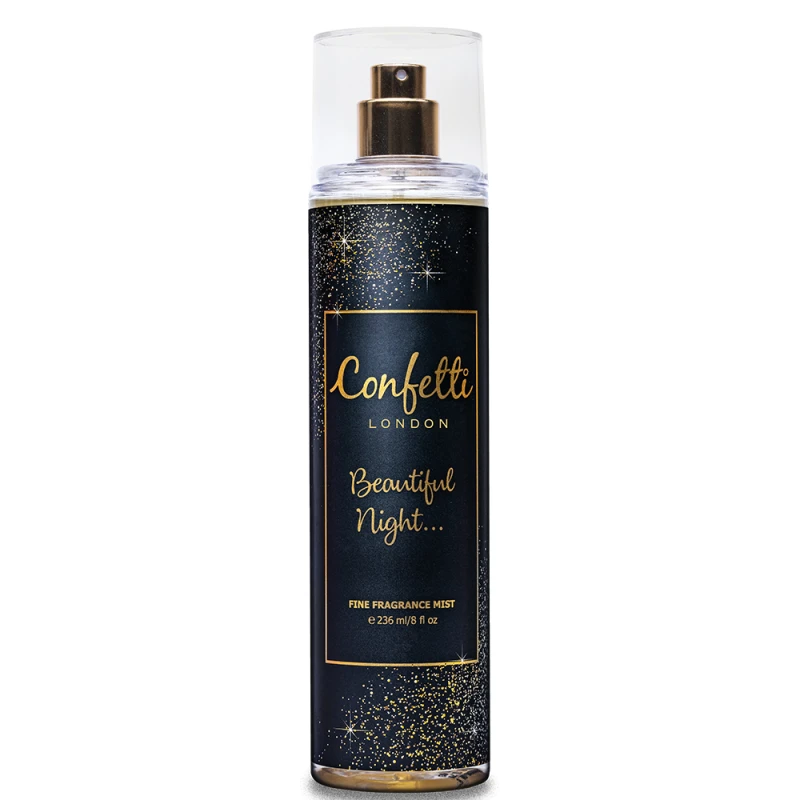 معطر الجسم كونفيتي لندن بيوتيفول نايت 236 مل | عطر أنيق يدوم طويلاً للنساء، بخاخ عطر مثالي للمساء - كونفيتي