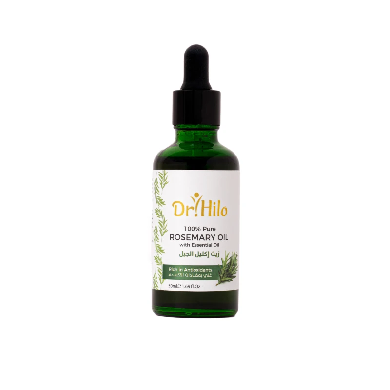Dr. Hilo Rosemary Hair Oil 50ml, Stimulates scalp circulation, strengthens follicles, promotes hair growth, reduces hair fall, repairs damage, prevents dryness, delays graying - Dr. Hilo