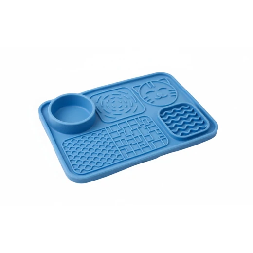 Wimow Pet Food Bowl Mat | Waterproof & Non-Slip Silicone | Keeps Floors Clean, Blue Wimow Pet Food Bowl Mat | Waterproof & Non-Slip Silicone | Keeps Floors Clean, Blue