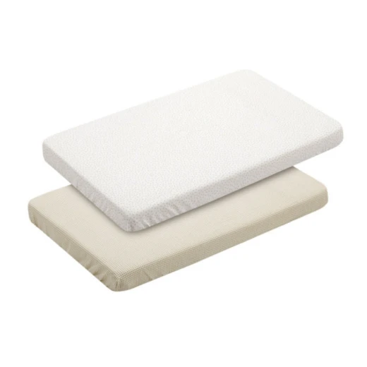 Cambrass 2 Fitted Sheet Set 50x80 cm, 100% Egyptian Cotton, Beige