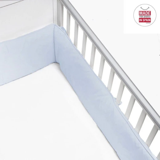 Cambrass Plain Dusty Sky 420 cm Bed Bumper, Soft Protection for Baby Crib - Cambrass - Image 3
