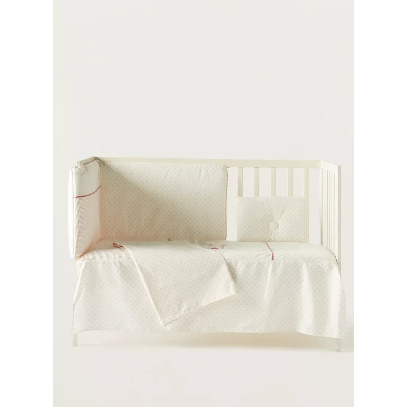 Cambrass 4-Piece Newborn Baby Cot Quilt Set, Cotton, Printed Design - Cambrass