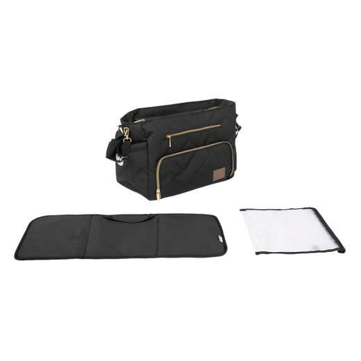 Motto Gold Black Diaper Bag, Large Capacity, Thermal Pockets, Changing Pad Included - MOTTO - Image 5
