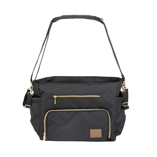 Motto Gold Black Diaper Bag, Large Capacity, Thermal Pockets, Changing Pad Included Motto Gold Black Diaper Bag, Large Capacity, Thermal Pockets, Changing Pad Included