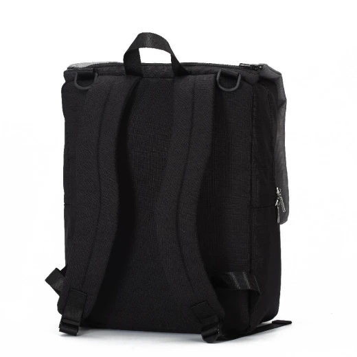 My Bag's Reflap Eco Backpack Black and Pink Recycled PET Bottles - My Bag's - Image 4