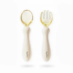 Royalcare Baby Feeding Spoon and Fork Set with Adjustable Handle and Case