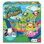 Ambassador 3D Snakes and Ladders Board Game for Kids, Classic Family Fun, 2-4 Players - Ambassador