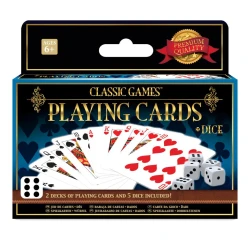 Ambassador Classic Games Collection 2 Decks Playing Cards and 5 Dice Set