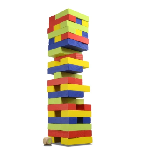 Ambassador Classic Games Wood Tumblin' Tower Colored Set of 48 Blocks Ages 6+ Years - Ambassador - Image 2