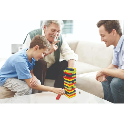 Ambassador Classic Games Wood Tumblin' Tower Colored Set of 48 Blocks Ages 6+ Years - Ambassador - Image 3