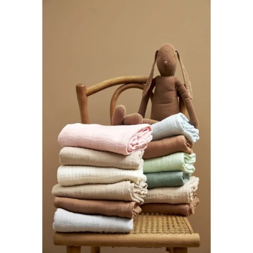 مجموعة أغطية ميكو Pre-Washed للف الطفل قطعتين أبيض ورملي 120x120 سم - ميكو - Image 2