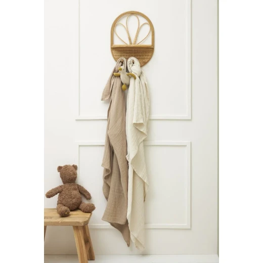 Meyco Pre-Washed Soft Swaddle Blanket 2-Pack Sand/Taupe 120x120cm - Meyco - Image 2