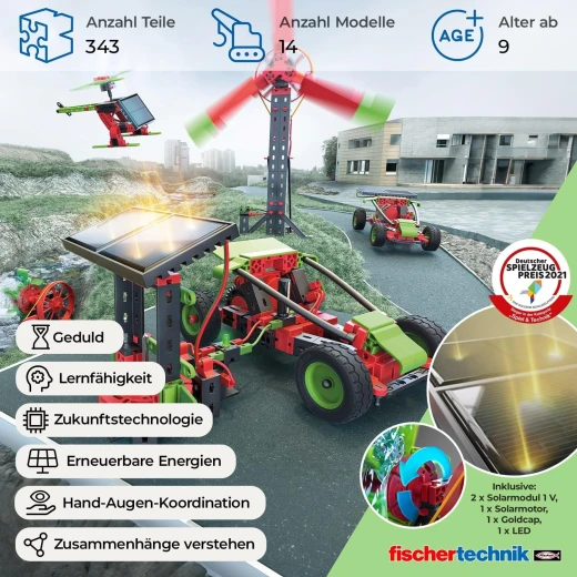 fischertechnik Green Energy Construction Kit Renewable Energy Educational Toy Set 339 Pieces Ages 9+ - Fischertechnik - Image 12