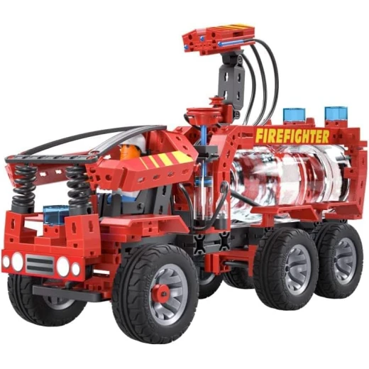 Fischertechnik 564069 Advanced Firefighter - Kit for Children from 7 Years, Experiment Kit with Fire Engine & Spray Function, Promotes Technical Understanding, Black, Medium - Fischertechnik - Image 6