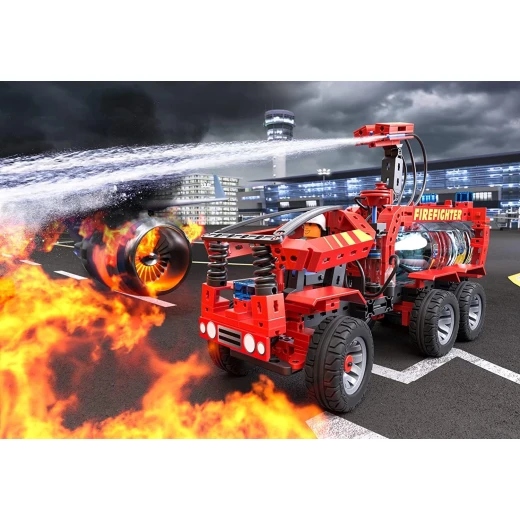 Fischertechnik 564069 Advanced Firefighter - Kit for Children from 7 Years, Experiment Kit with Fire Engine & Spray Function, Promotes Technical Understanding, Black, Medium - Fischertechnik - Image 9
