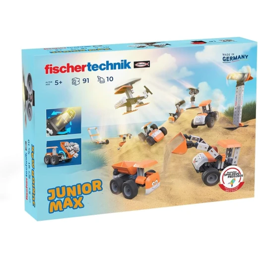 fischertechnik Junior Max Construction Set, Build Your Own Vehicles, 10 Models, 91 Pieces fischertechnik Junior Max Construction Set, Build Your Own Vehicles, 10 Models, 91 Pieces