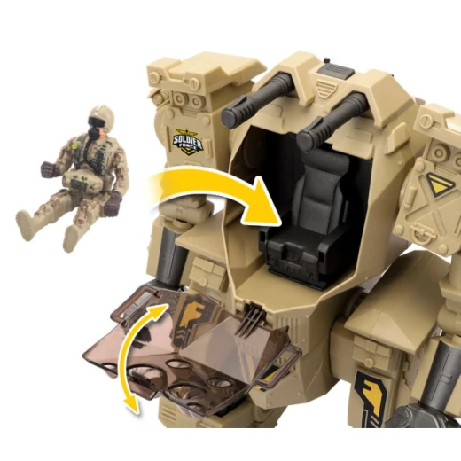 Chap Mei Giant Exobot Battle Mech Playset with Soldier Figure, Lights and Sounds - Chap Mei - Image 4
