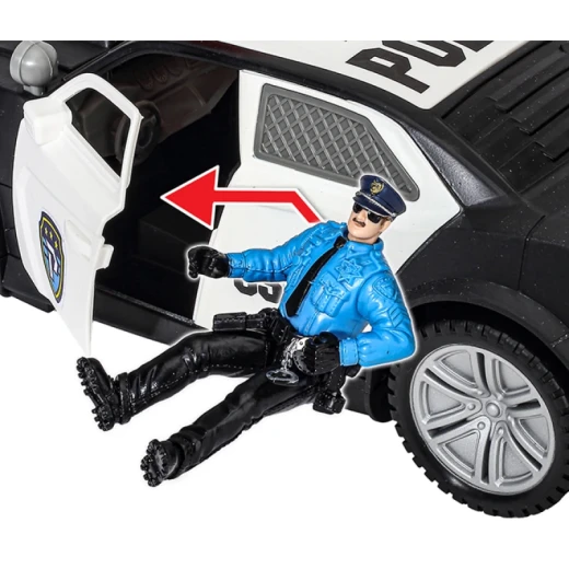 Chap Mei Light and Sound Police Patrol Car Playset Black for Ages 3 and Up Realistic Siren and Flashing Lights Interactive Rescue Mission Toy - Chap Mei - Image 4