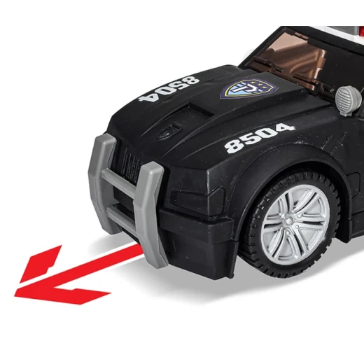 Chap Mei Light and Sound Police Patrol Car Playset Black for Ages 3 and Up Realistic Siren and Flashing Lights Interactive Rescue Mission Toy - Chap Mei - Image 2