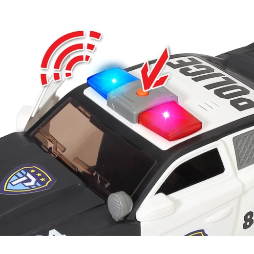 Chap Mei Light and Sound Police Patrol Car Playset Black for Ages 3 and Up Realistic Siren and Flashing Lights Interactive Rescue Mission Toy - Chap Mei - Image 3