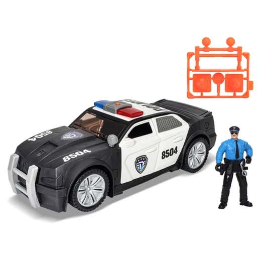 Chap Mei Light and Sound Police Patrol Car Playset Black for Ages 3 and Up Realistic Siren and Flashing Lights Interactive Rescue Mission Toy - Chap Mei - Image 5