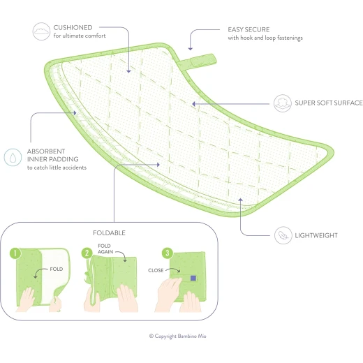 Bambino Mio Changing Mat, 60x43 cm, Honeybee Hive - Bambino mio - Image 3