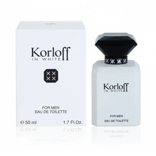 Korloff In White Eau de Toilette 50ml Men's Fragrance, Aromatic Fougere Scent Korloff In White Eau de Toilette 50ml Men's Fragrance, Aromatic Fougere Scent