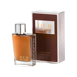 جاكومو عود للرجال ماء تواليت 100 مل بخاخ: عطر خشبي مكثف، قاعدة دافئة وحسية، مثالي للاستخدام اليومي، يدوم طويلاً