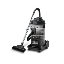 Conti Vacuum Cleaner 3200W Metal Drum Gray, Powerful Copper Motor, 29L Capacity