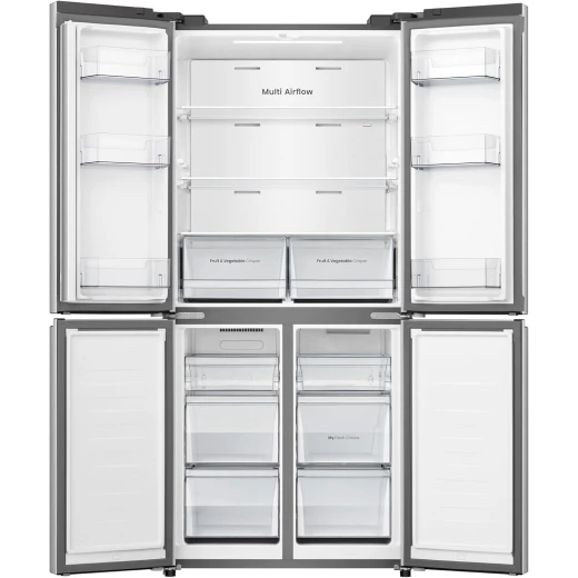 RQ5G470SBS3- ثلاجة بفريزر Cross Door American سعة 457 لترًا، My Fresh Choice، خالية من الصقيع، تدفق هواء متعدد، تبريد ثنائي التقنية، نظام تبريد سفلي، زجاج فضي، ضمان ضاغط لمدة عام كامل و5 سنوات من هايسينس - هيسنس - Image 3