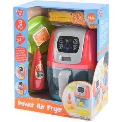 Playgo Power Air Fryer Toy Set 13 Pieces, Battery Operated, Kitchen Role Play