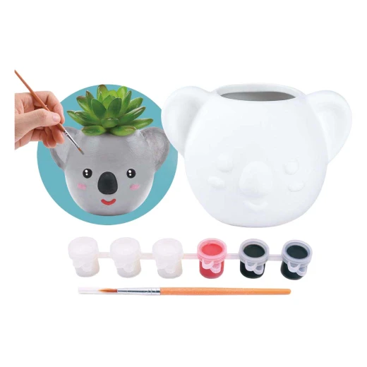 Playgo Paint Your Own Koala Flower Pot Set 8 Pieces, Multi-Color Craft Kit for Kids - PlayGo - Image 2