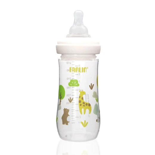 Farlin Wide Neck Baby Bottle 270ml PP with Soft Silicone Straw, Yellow Cap - Farlin - Image 2
