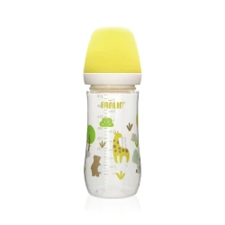 Farlin Wide Neck Baby Bottle 270ml PP with Soft Silicone Straw, Yellow Cap