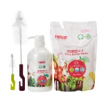 Farlin Clean 2.0 Bottle Wash Combo Set Plant Based Cleanser, Eco Friendly, 500ml - Farlin