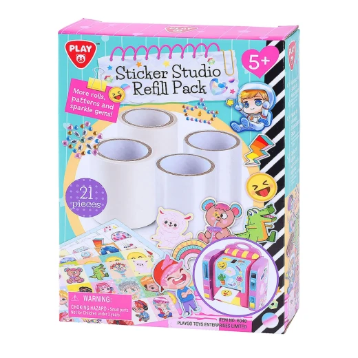 عبوة إعادة تعبئة ملصقات Playgo Stickerstudio 21 قطعة مجموعة حرف يدوية متعددة الألوان للأطفال عبوة إعادة تعبئة ملصقات Playgo Stickerstudio 21 قطعة مجموعة حرف يدوية متعددة الألوان للأطفال