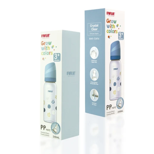 Farlin Grow With Colors Series PP Baby Bottle 240ml BPA Free Silicone Nipple - Farlin - Image 4