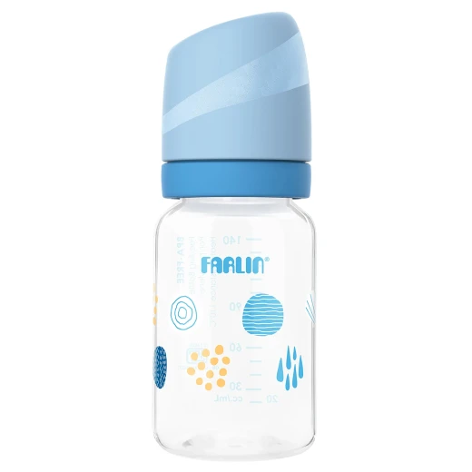 Farlin Standard Neck Baby Feeding Bottle 140ml Blue, BPA-Free, Anti-Colic Farlin Standard Neck Baby Feeding Bottle 140ml Blue, BPA-Free, Anti-Colic