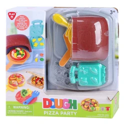 Playgo Pizza Party Clay Set for Kids, 4 Clay Pots, Multi-Color, Ages 3+